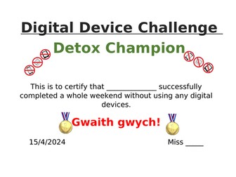 Digital Detox Certificate