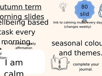 Autumn Term Daily Wellbeing Morning Activity Slides