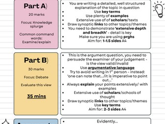 WJEC A-Level RS Exam Technique poster