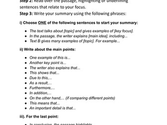 Cambridge O-Level English How To Write A Summary
