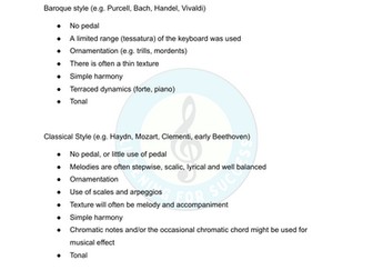 ABRSM Grade 5-8 Style and Period Lists (Aural Training)