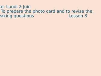 Year7 speaking test with the New GCSE 2026 in mind .Photo cards and speaking questions  on  sport