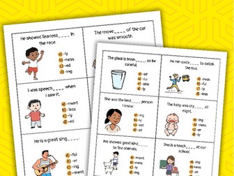 Suffixes Task Cards – Multiple Choice.
