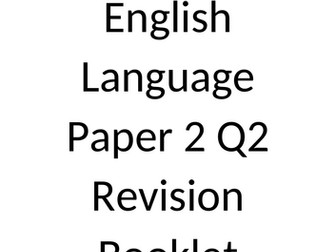 Paper 2 English revision booklets