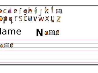Read Write Inc- name label- handwriting practise