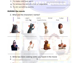 ESL Ratatouille Movie Worksheet