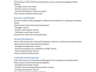 AI prompts for writing your SEF