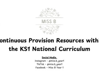 Continuous Provision Resources within the KS1 National Curriculum