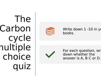 Edexcel IGCSE Biology The Carbon Cycle Multiple Choice Quiz