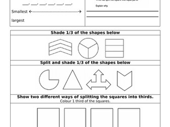 I can identify thirds KS1 Worksheets