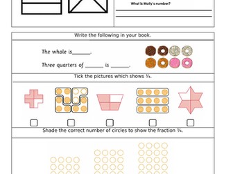 I can write simple fractions KS1 Worksheets 2