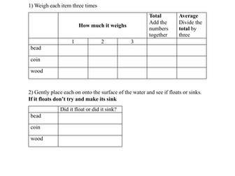 Three buoyancy demonstrations