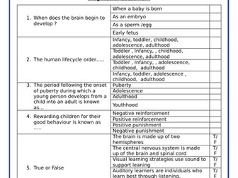 Development Diagnostic Quiz
