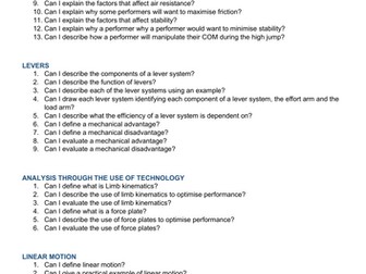 OCR A level Biomechanics Revision Notes and Questions