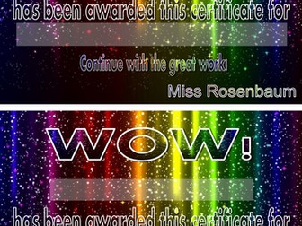 certificate of hard work