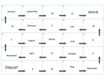 French numbers & months boardgame