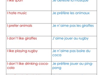French basic opinions lesson
