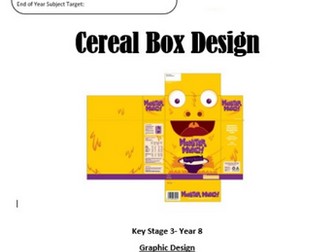 KS3 Year 8 Graphic Design- Cereal Box Design.