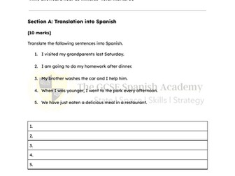 GCSE Spanish Higher Tier Writing Paper – AQA 8692 Style (Full Practice Exam)
