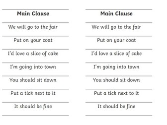 Adding to a main clause - practice not teaching