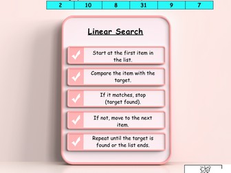 Linear Search and Binary Search steps