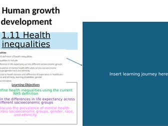 AAQ Health and Social Care Unit 1 Human Lifespan Development 1.11 Health inequalities