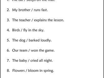 Sentence Structure Worksheets: Simple Sentence, Compound, Complex, Fragments