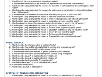 Sport and Society Revision notes and Questions