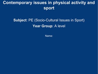 Contemporary Issues Revision notes and questions