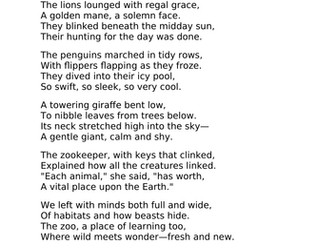 Reading comprehensions poetry - SATs style