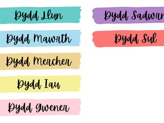 Days of the week & Months of the year (Welsh)