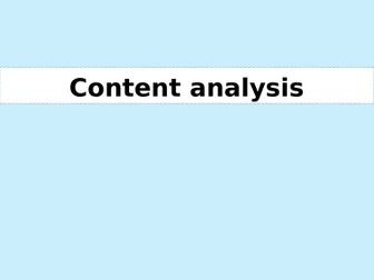 AQA A level Psychology content analysis lesson
