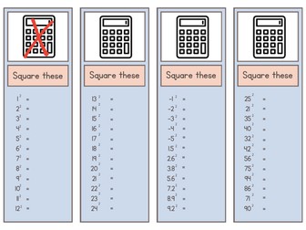 Squaring activity sheet