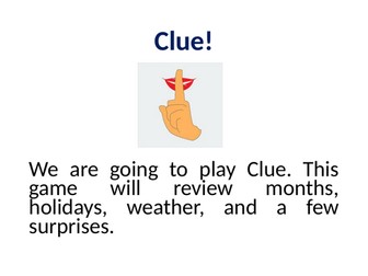 "Taboo" PPT game for ESL learners - months, days, seasons, and holidays