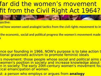 What was the impact of the women's movement in the US