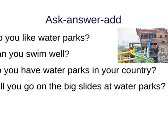 PPT on water park vocabulary for ESL students