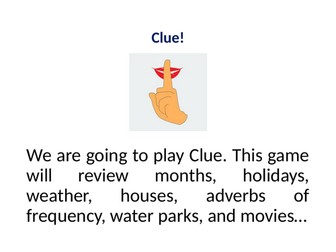 "Taboo" style vocabulary game for ESL students - parts of speech, houses, and times