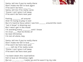 Song gap-fill activity - Santa Tell Me