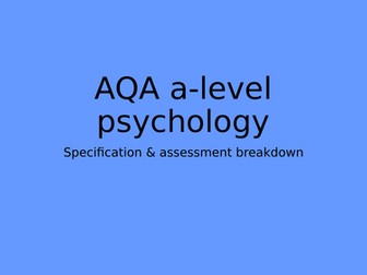 AQA A level & AS  psychology specification breakdown
