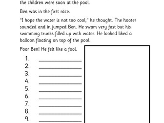 'oo' phoneme story task