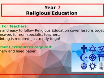 Year 7 Non-specialist Religious Education PowerPoint