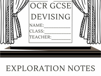 Devising Drama OCR GCSE workbook for 2025/2026