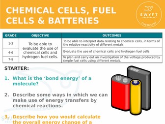 NEW AQA GCSE (2016) Chemistry - Chemical cells, batteries and fuel cells