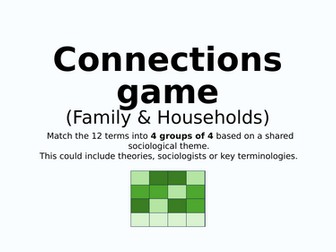Connections Activity - Family & Households
