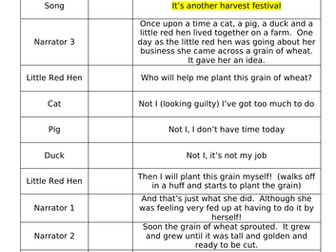 Harvest Festival Script