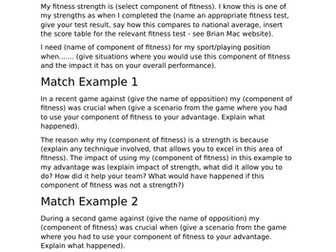 GCSE PE AQA Coursework Support Materials
