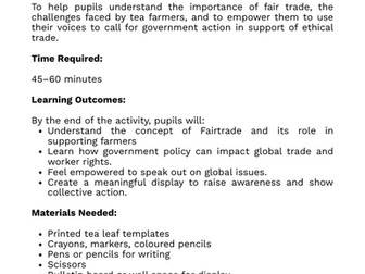 Tea leaf activity: Messages to the UK government