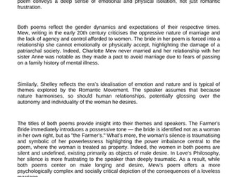 AQA Poetry Comparison The Farmer's Bride and Love's Philosophy
