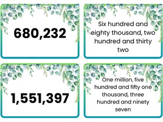 Matching cards numbers up to 10 million