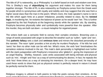 AQA Poetry Comparison Porphyria's Lover and Love's Philosophy